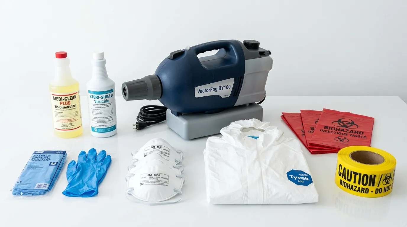 Professional biohazard remediation crew working in Rogers Park